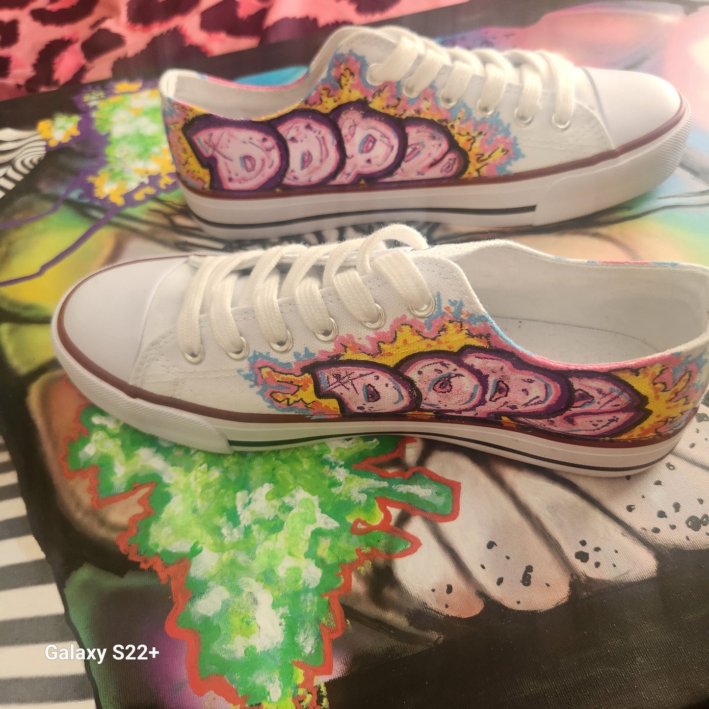 "FRESH DoPE"- WHITE Canvas Skate Kickz