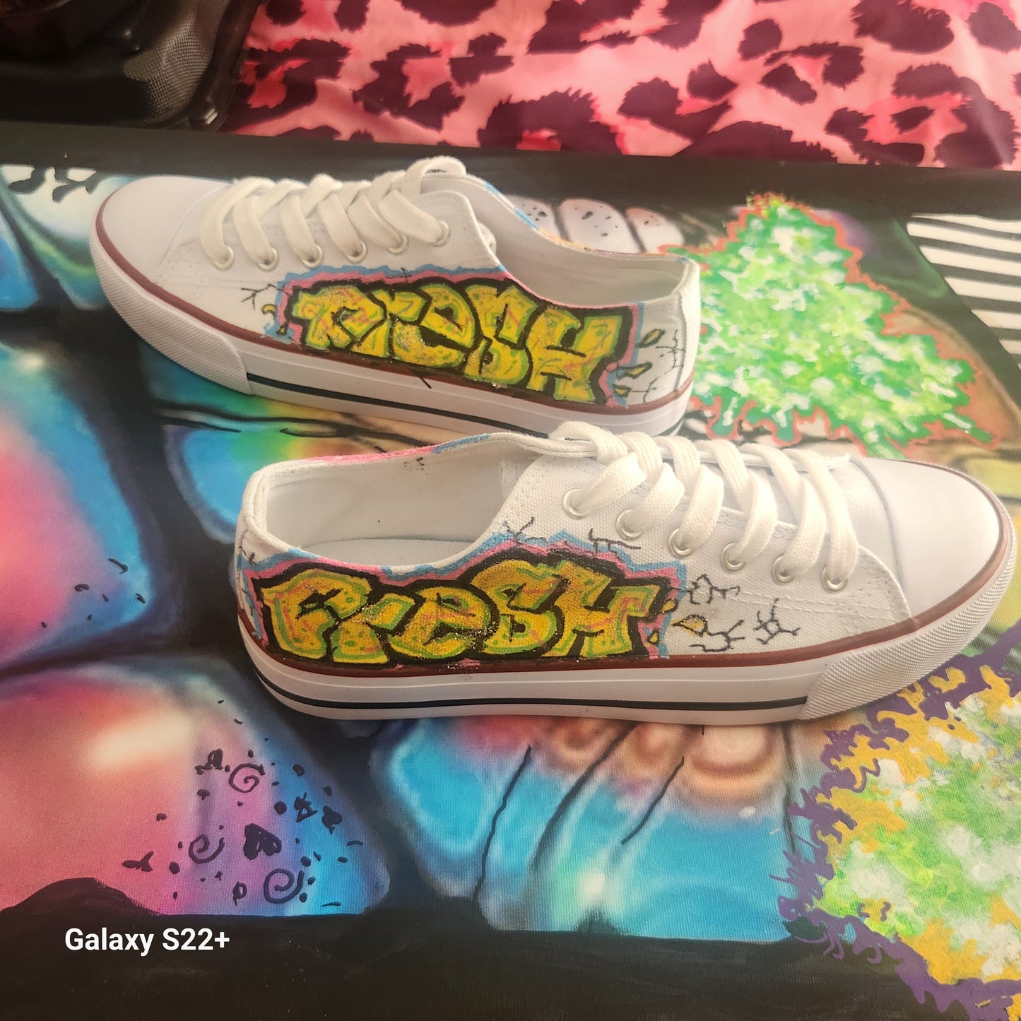 "FRESH DoPE"- WHITE Canvas Skate Kickz