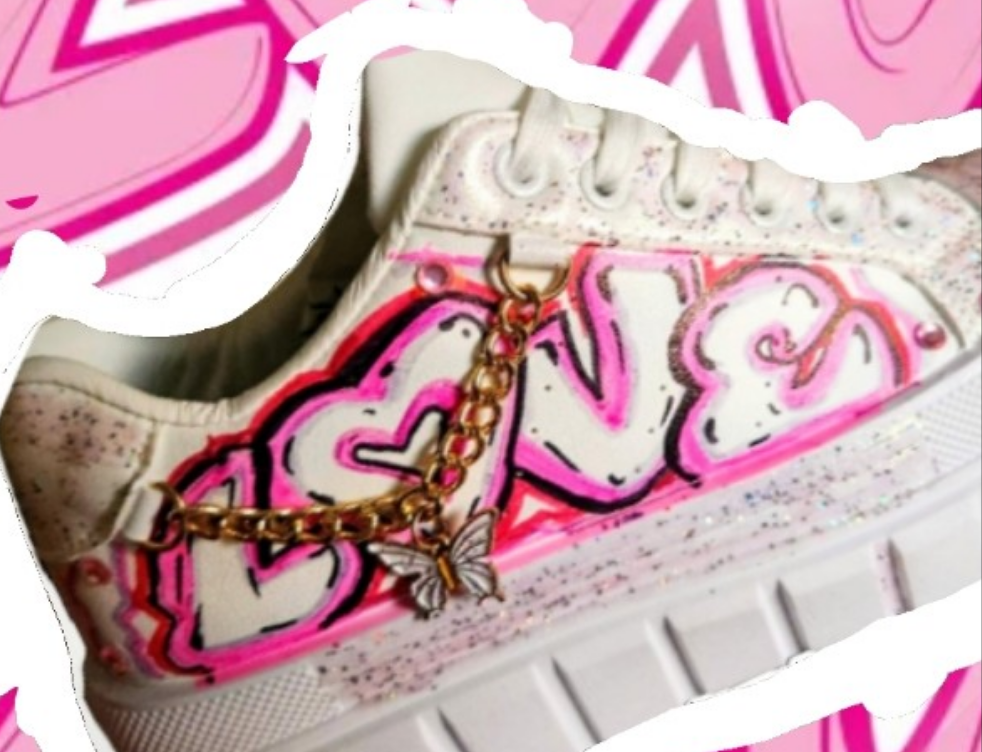 "LoVE KicKz" WHITE Skate Fashion Sneaker- URBAN Fresh Shoez