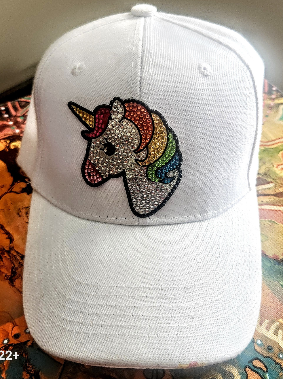 Rainbow🌈 Unicorn w/ Swarovski Crystals White Hat-URBAN Fresh
