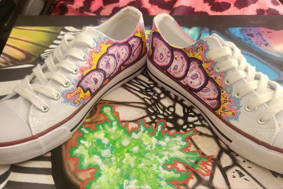 "FRESH DoPE"- WHITE Canvas Skate Kickz