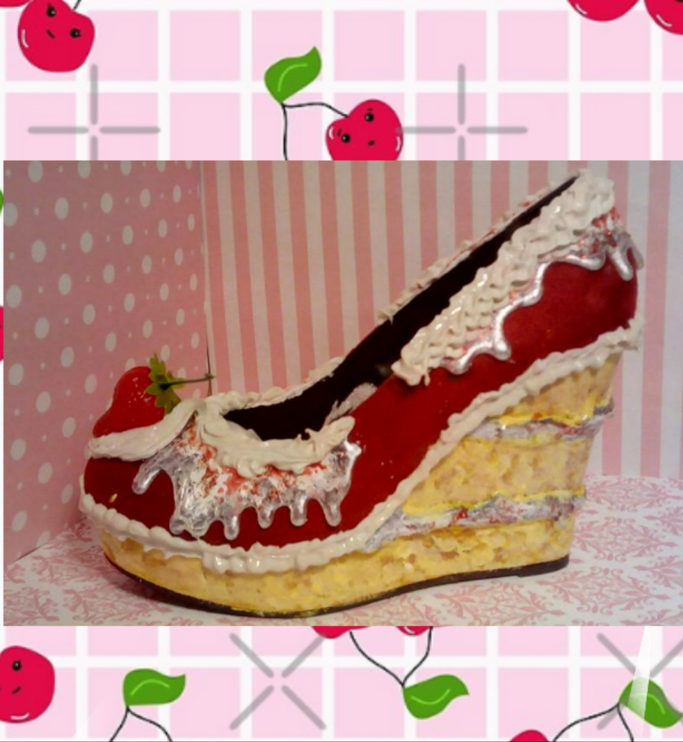 🍓 Strawberry Shortcake Cake Wedge Heels