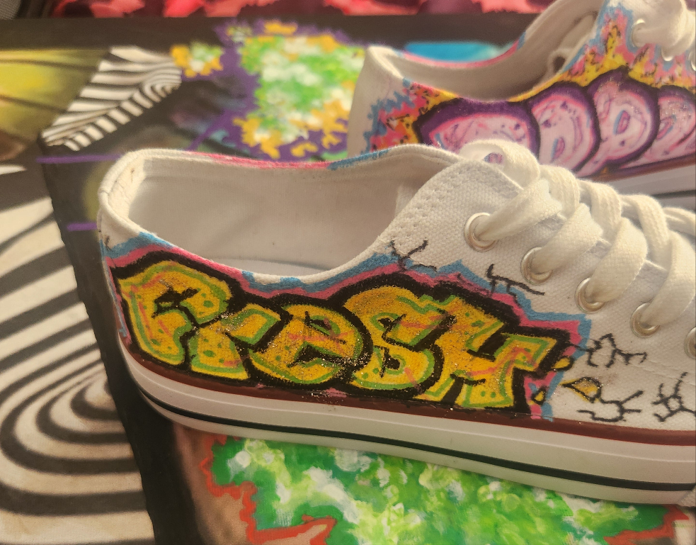 "FRESH DoPE"- WHITE Canvas Skate Kickz