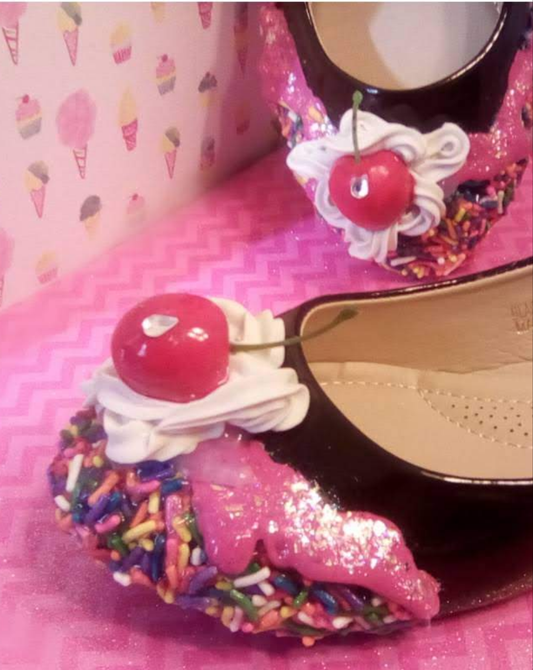 🍒 Pink Frosted Sprinkle Flats