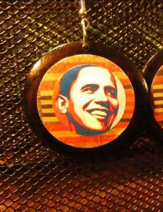 Vintage Obama Campaign Earrings-                         URBAN Fresh Jewelz