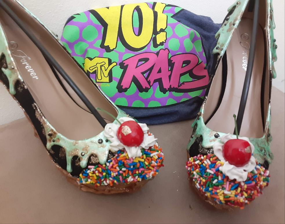 (Copy) 🍫Mint Chocolate Chip Ice Cream Cone Wedge Heels