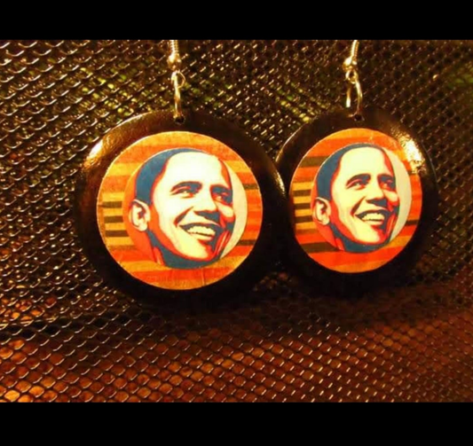 Vintage Obama Campaign Earrings-                         URBAN Fresh Jewelz