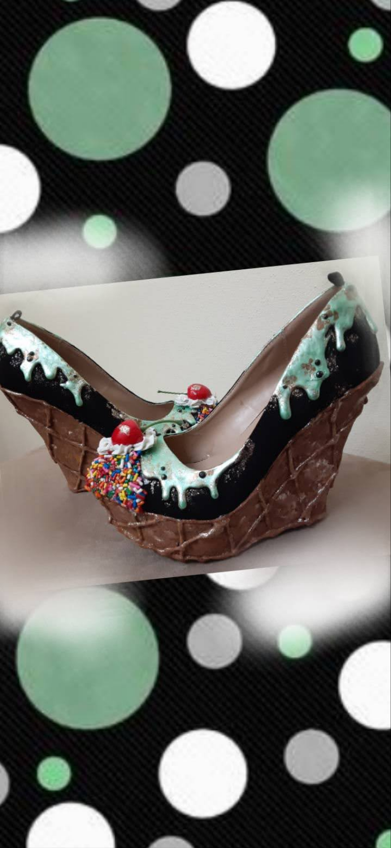 (Copy) 🍫Mint Chocolate Chip Ice Cream Cone Wedge Heels