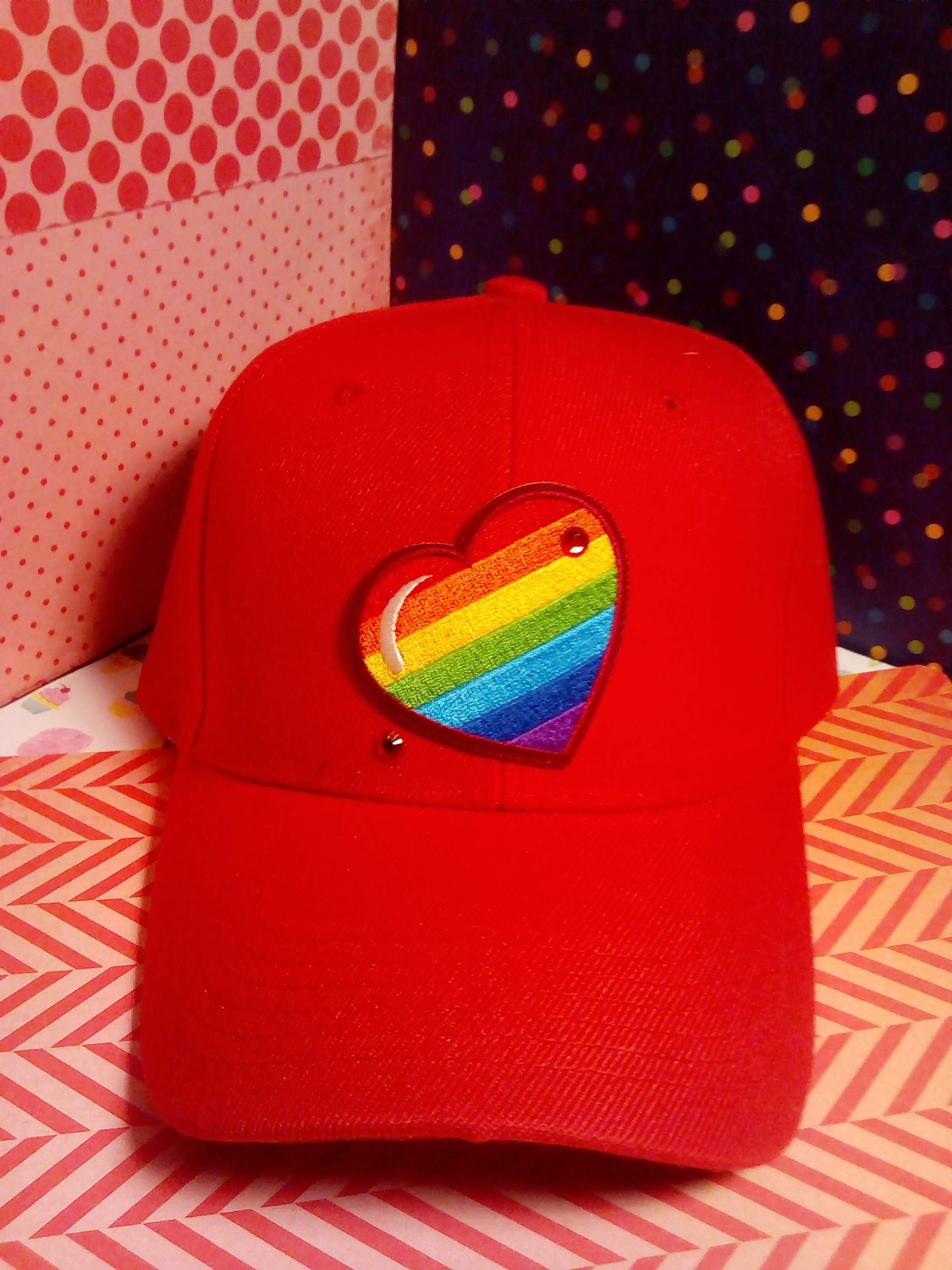 URBAN Fresh- Red Heart Hat w/ Swarovski Crystals-URBAN Fresh Hatz