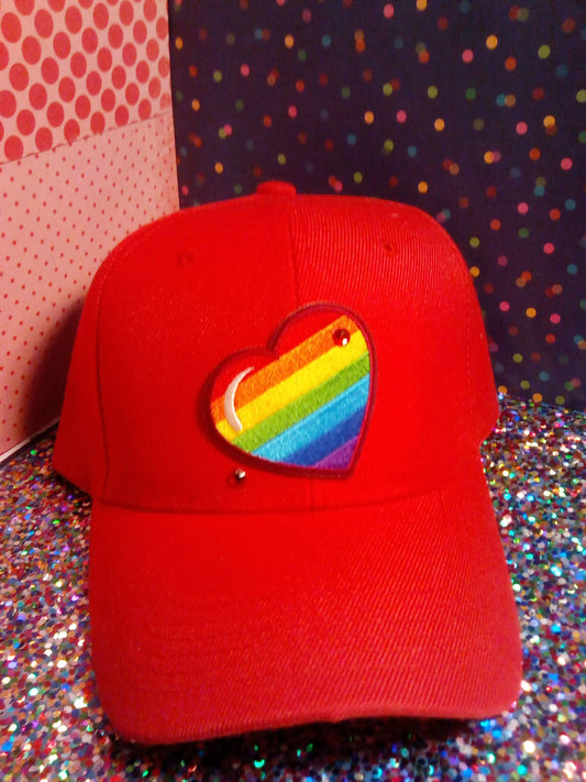 URBAN Fresh- Red Heart Hat w/ Swarovski Crystals-URBAN Fresh Hatz
