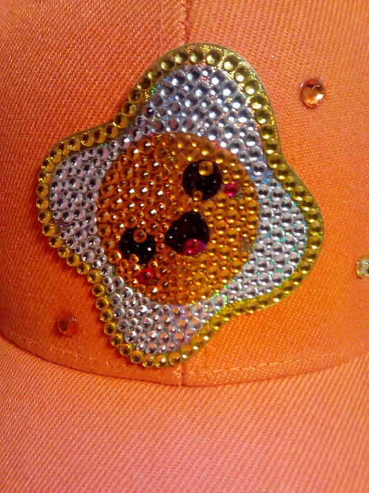 Bejeweled Orange Egg Yolk Hat w/ syn. Crystals-URBAN Fresh Hatz