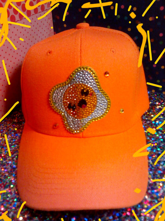 Bejeweled Orange Egg Yolk Hat w/ syn. Crystals-URBAN Fresh Hatz