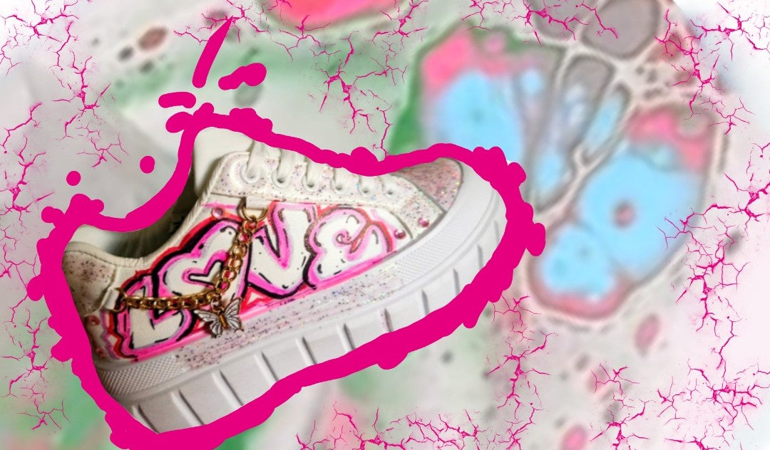 "LoVE KicKz" WHITE         Skate Fashion Sneaker- URBAN Fresh Shoez