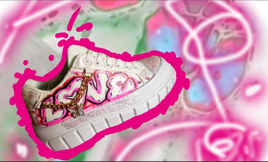 "LoVE" White Skate Sneaker- URBAN Fresh Shoez