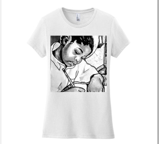 "Quiet Contemplation" Women's Tee, White-         URBAN Fresh Tee's