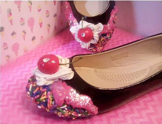 🍒 Pink Frosted Sprinkle Flats