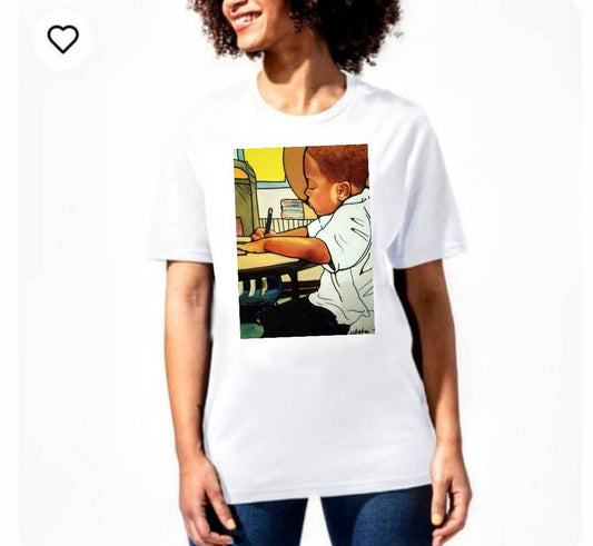 "LaDarius Studying" White Tee-                                 URBAN Fresh Tee's