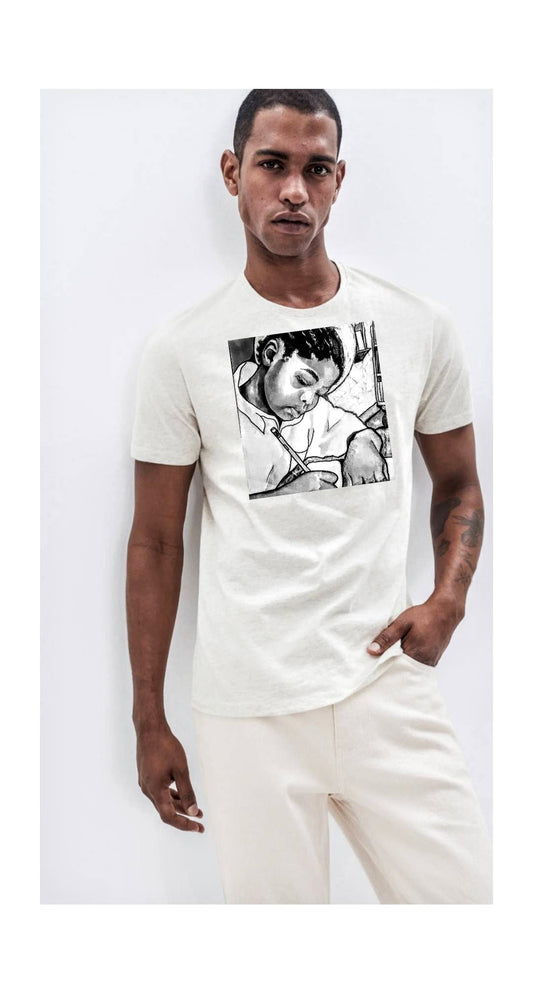 Quiet Contemplation White Tee-                                 URBAN Fresh Tee's