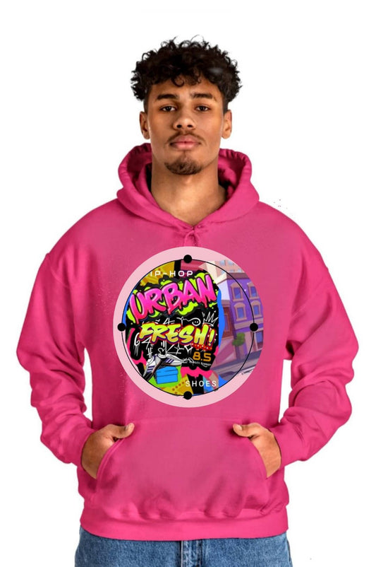 "D-URBAN Fresh Round Logo" PINK Sweatshirt Hoodie-         URBAN Fresh Hoodiez