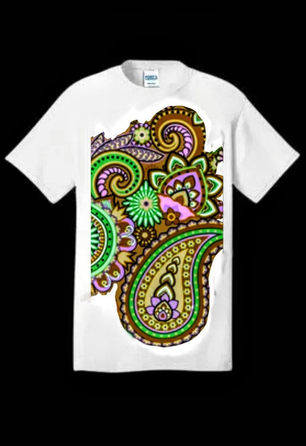 GREEN & PINK TRIBAL Paisley Tee-                                   URBAN Fresh Tee's