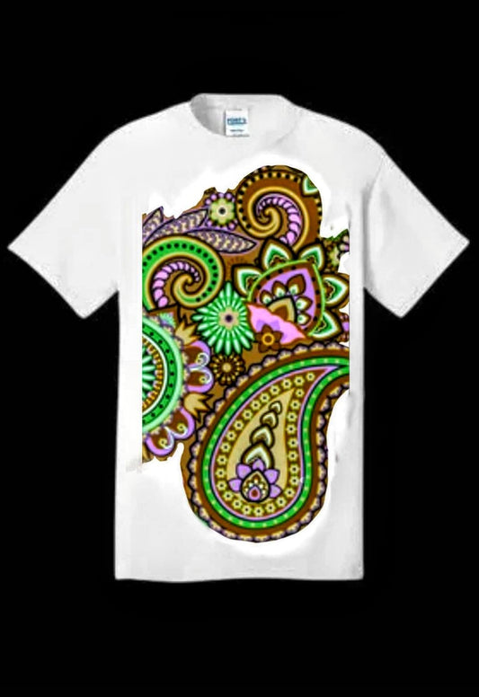 GREEN & PINK TRIBAL Paisley Tee-                                   URBAN Fresh Tee's