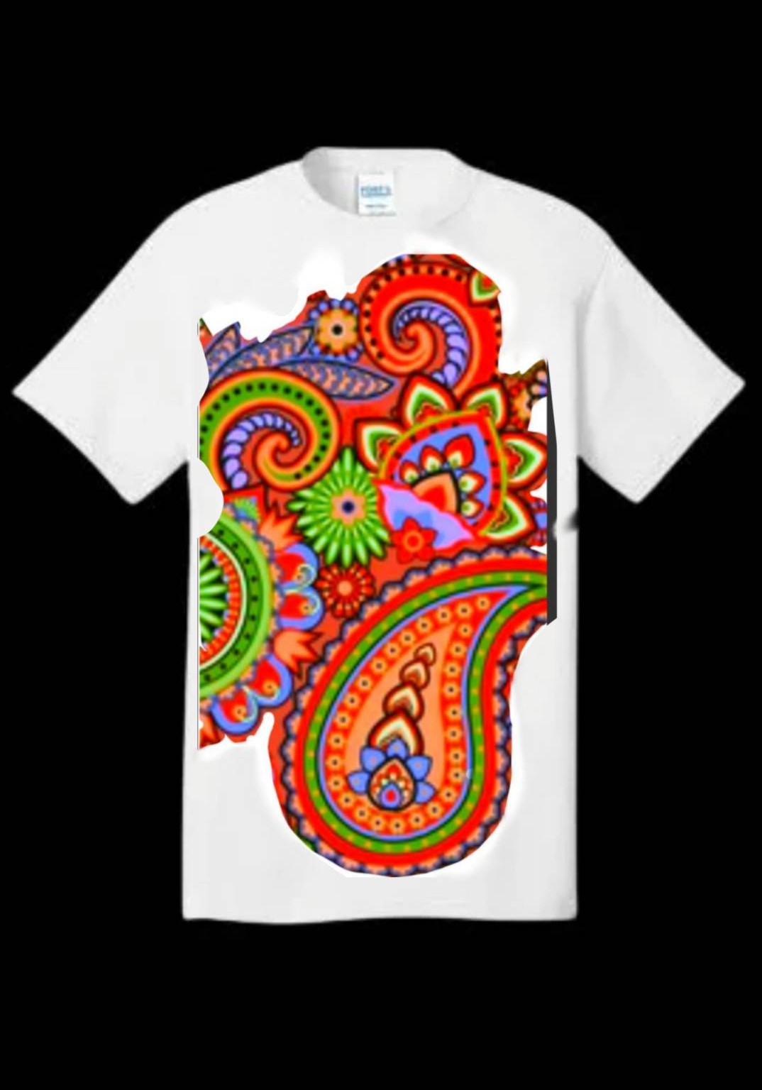 Hot RED Paisley Tee-            URBAN Fresh Tee's