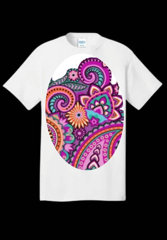 PINK Round Paisley Tee-            URBAN Fresh Tee's